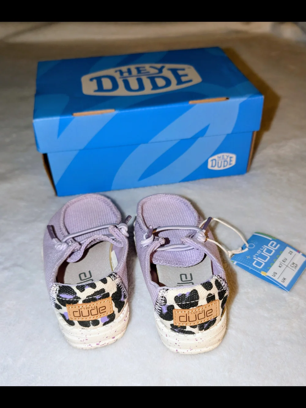 HEYDUDE Wendy Toddler Funk Leo Violet Size 7 New With Tags